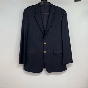 Lauren RALPH LAUREN Sport Coat Blazer MEN’S 42R  NAVY BLUE  WOOL GOLD BUTTON